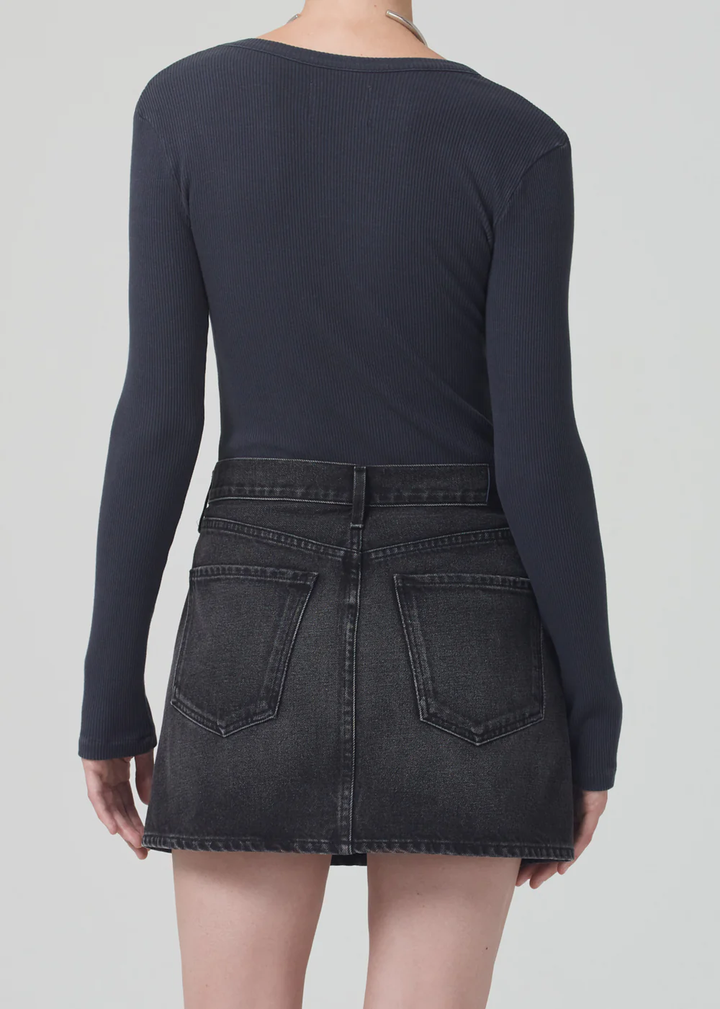 Citizens of Humanity - Anouk Long Sleeve V-Neck in Charcoal