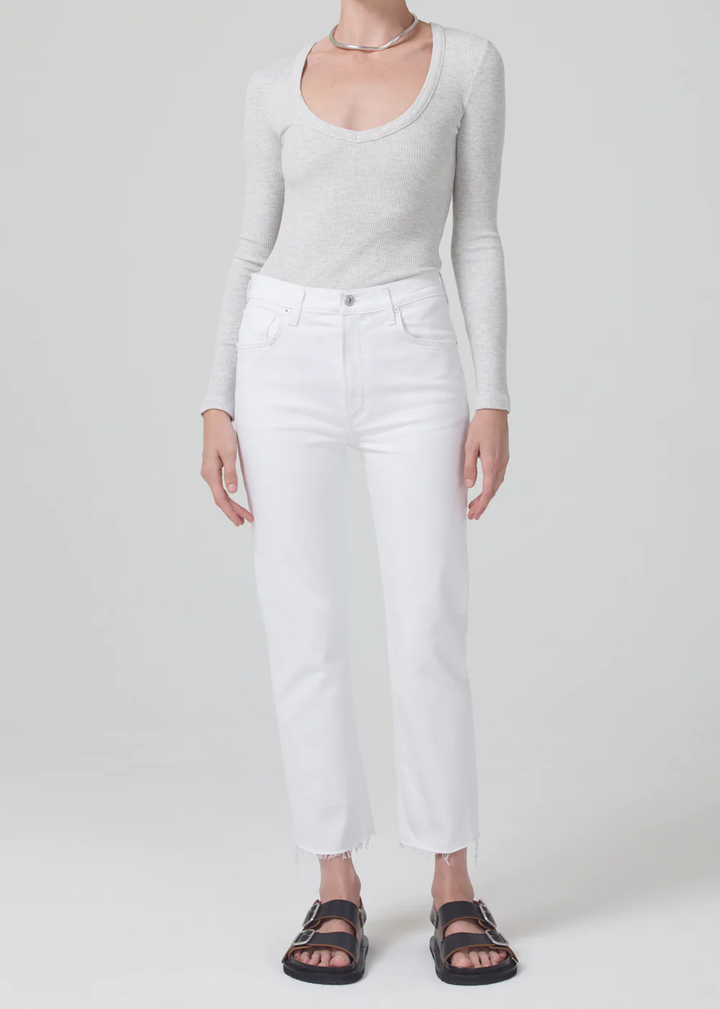 Citizens of Humanity - Anouk Long Sleeve V-Neck in Heather Grey Tops