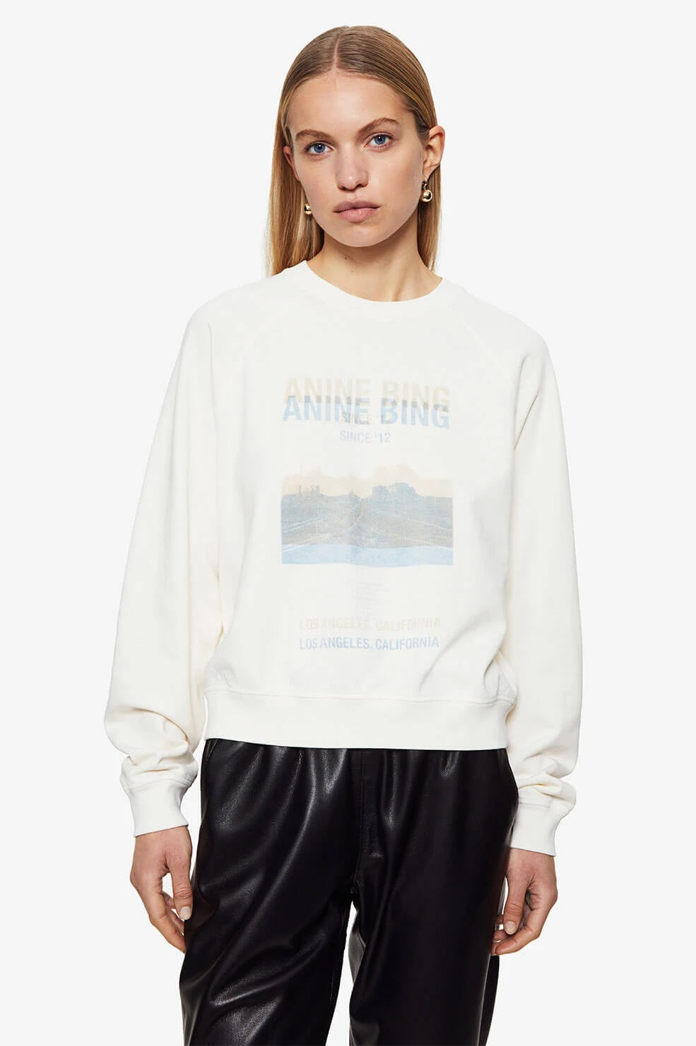 Anine Bing - Arlo Sweatshirt Desert Road in White Clothing - Sweatshirts