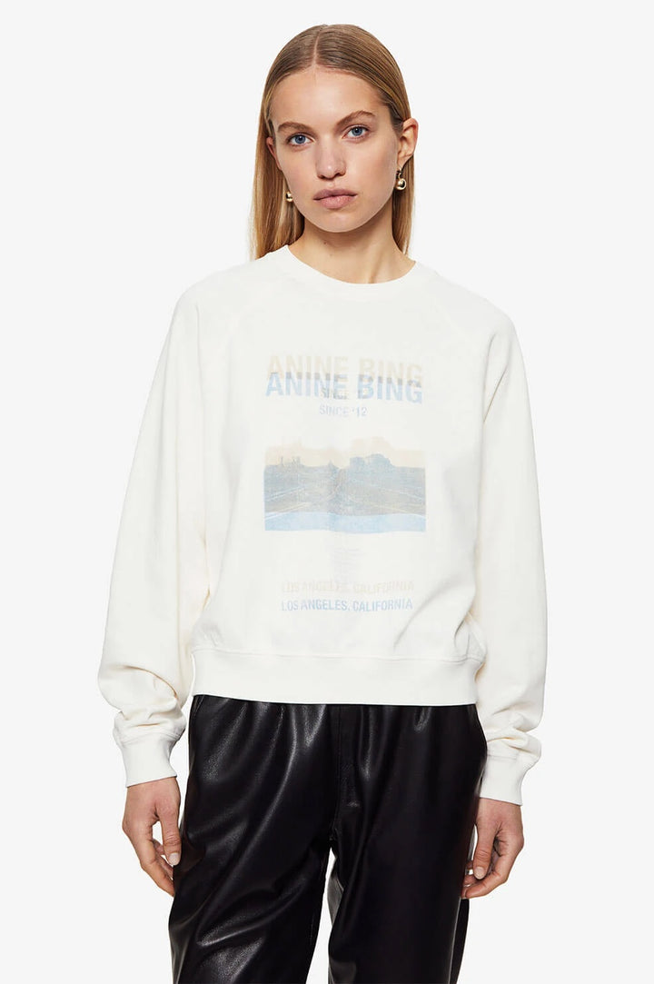 Anine Bing - Arlo Sweatshirt Desert Road in White Clothing - Sweatshirts