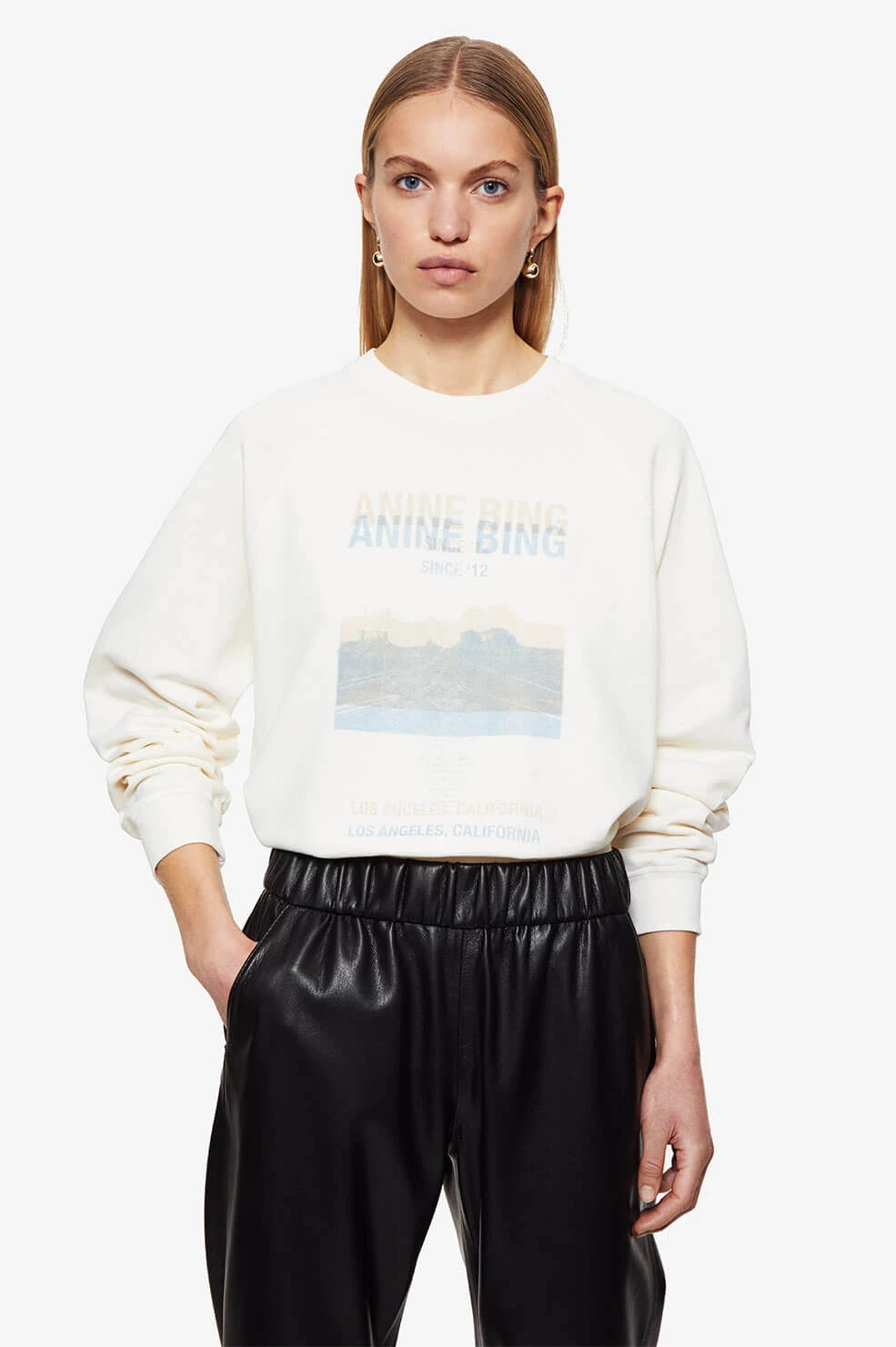 Anine Bing - Arlo Sweatshirt Desert Road in White