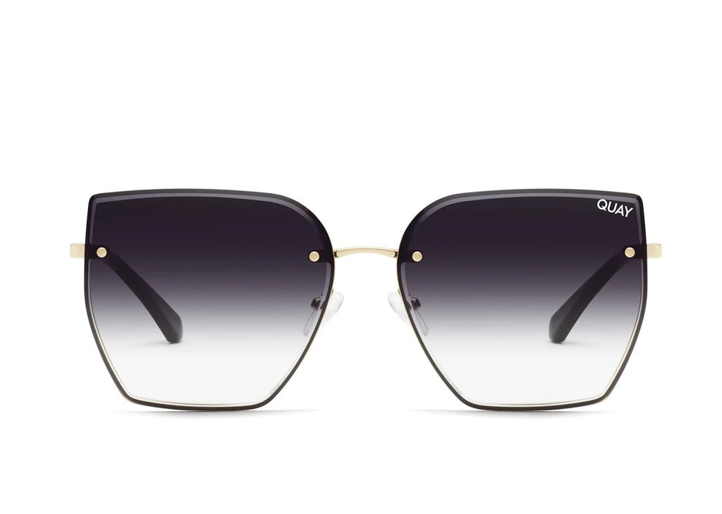 Quay Sunglasses - Around the Way in Gold/Black Fade Lens  display picture 3