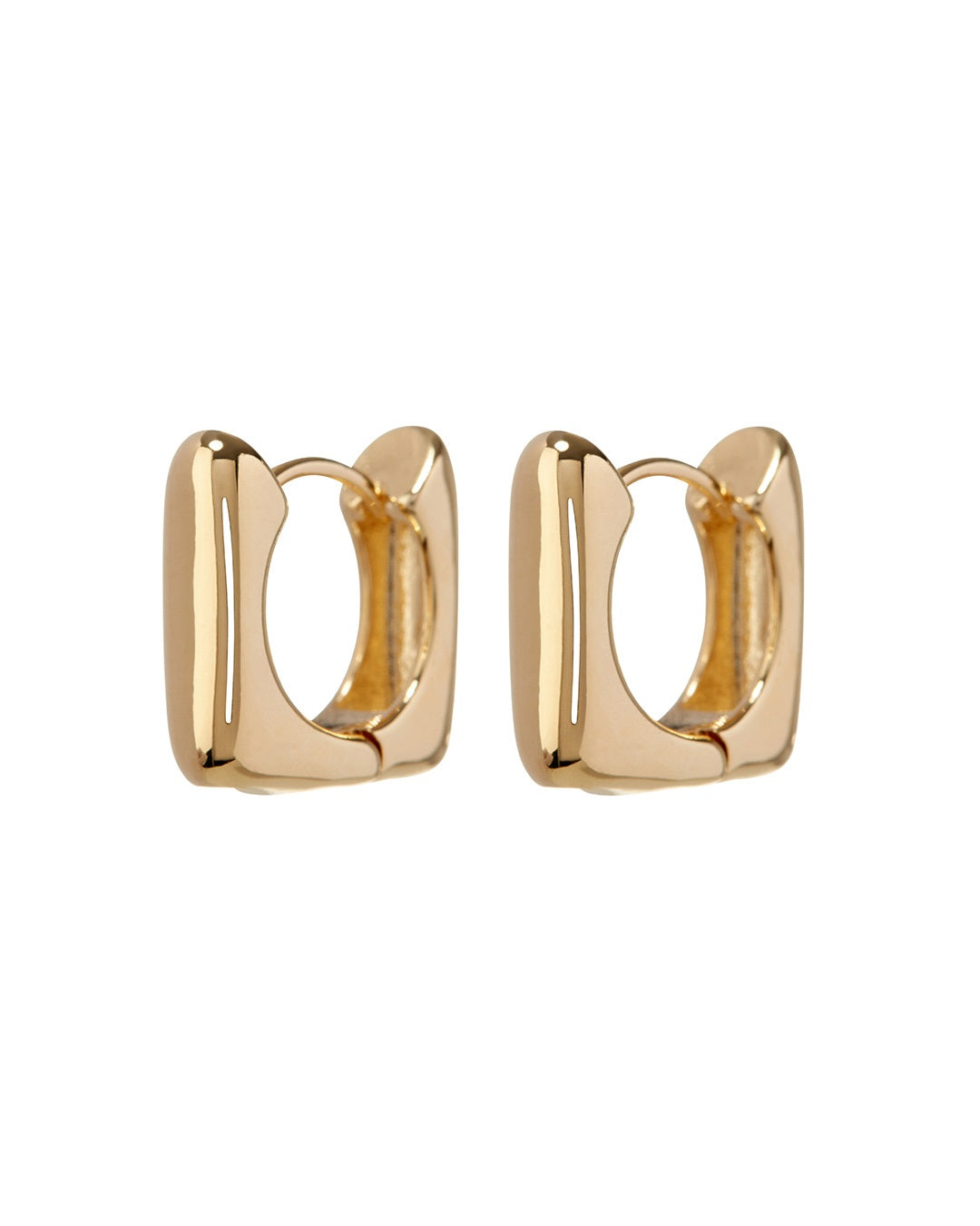 LUV AJ - Art Deco Huggies (15mm) in Gold