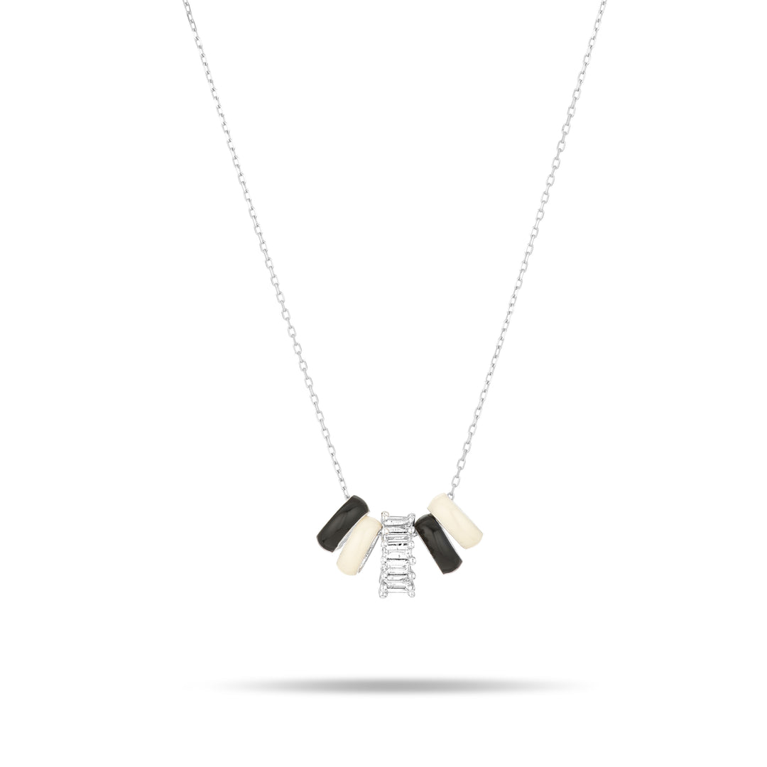 Adina - Bead Party Art Opening Necklace in Silver