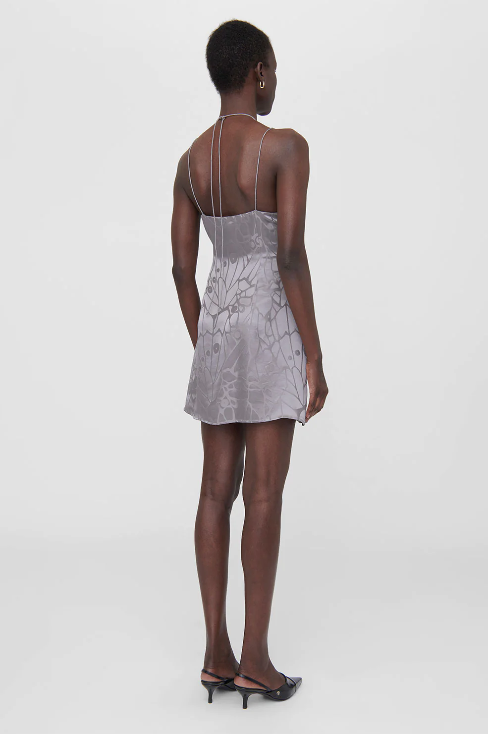 Anine Bing - Papillon Dress in Ash Violet Butterfly Jacquard