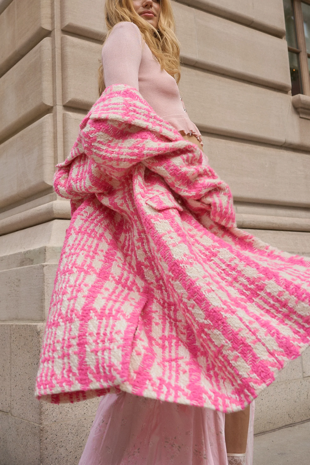 Love Shack Fancy - Asryn Coat in Majestic Pink Jacket
