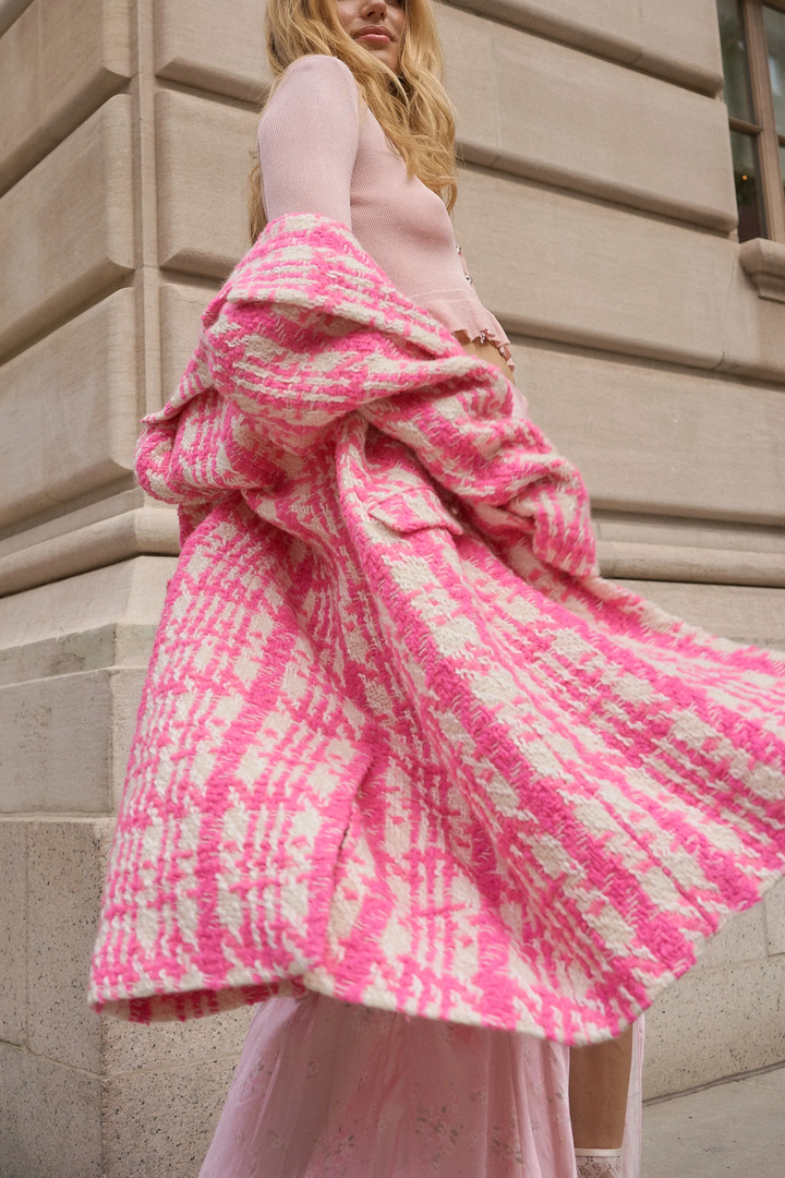Love Shack Fancy - Asryn Coat in Majestic Pink Jacket