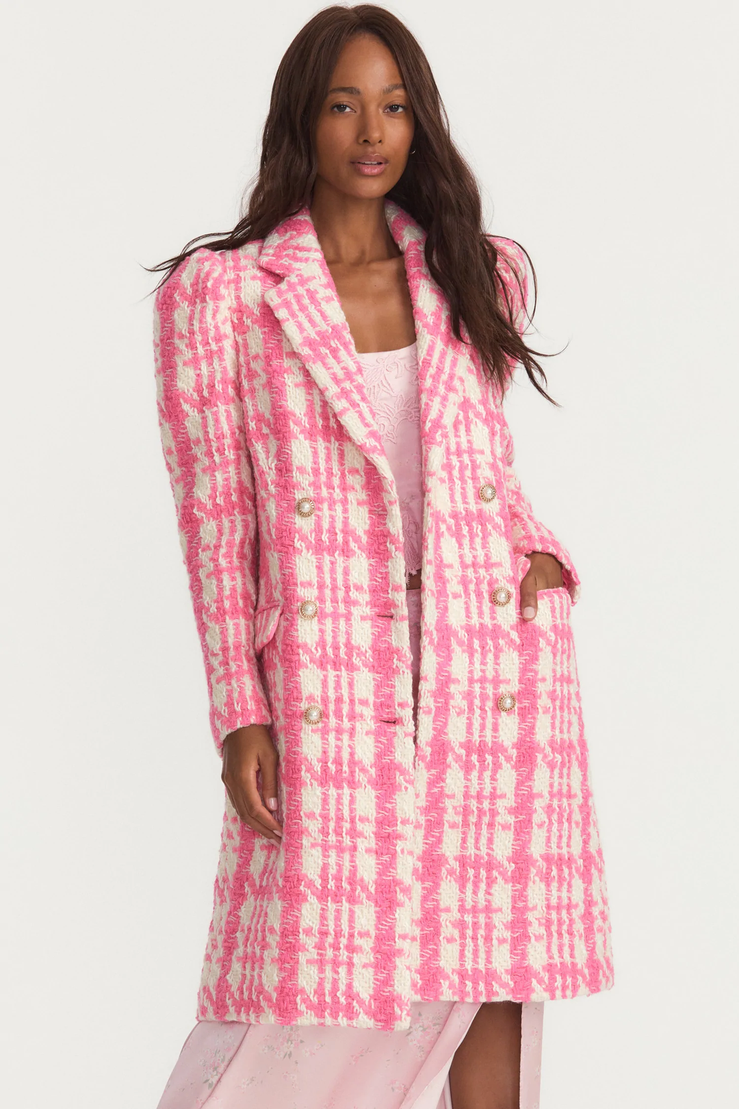 Love Shack Fancy - Asryn Coat in Majestic Pink