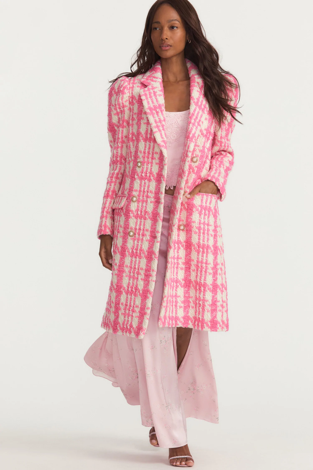 Love Shack Fancy - Asryn Coat in Majestic Pink
