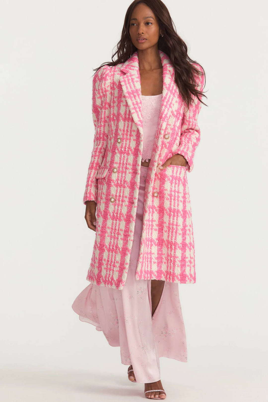 Love Shack Fancy - Asryn Coat in Majestic Pink Jacket