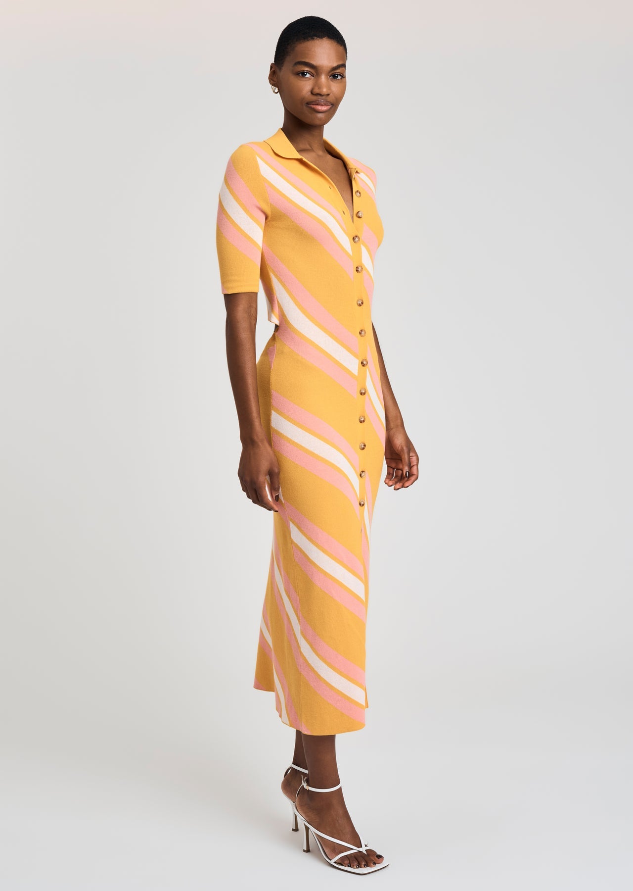 Derek Lam 10 Crosby - Aurelia Waist Tie Sweater Dress in Orange