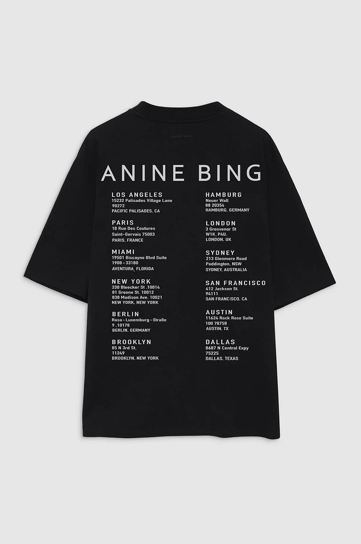 Anine Bing - Avi Smiley Tee in Vintage Black