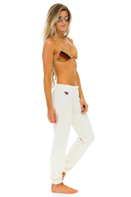 Aviator Nation - 5 Stripe Women's Sweatpant in Vintage White Pants