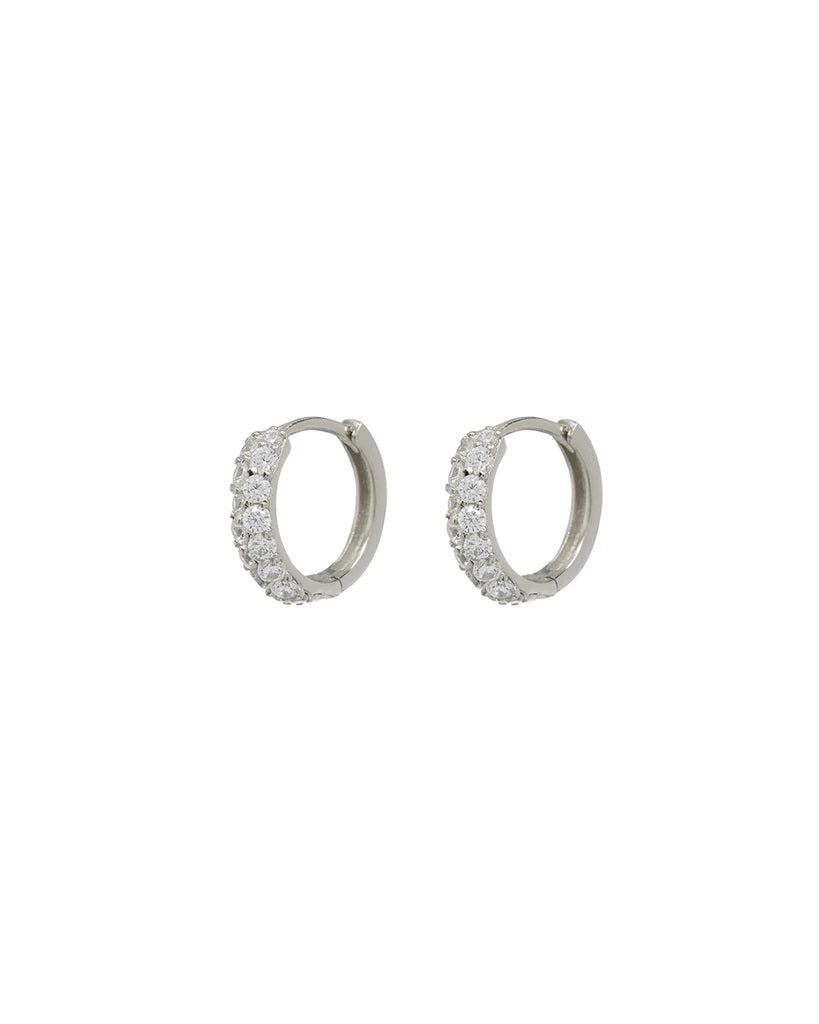 LUV AJ - The Baby Pave Huggies in Silver