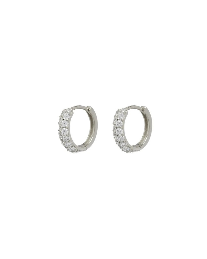 LUV AJ - The Baby Pave Huggies in Silver