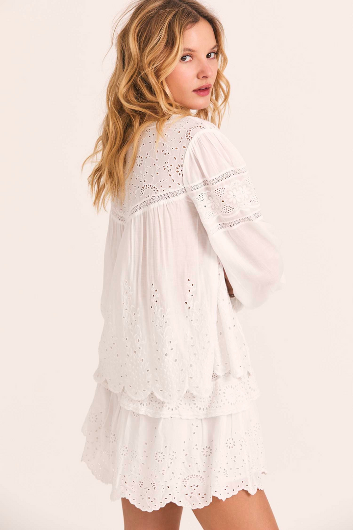 Love Shack Fancy - Badyn Blouse in Antique White