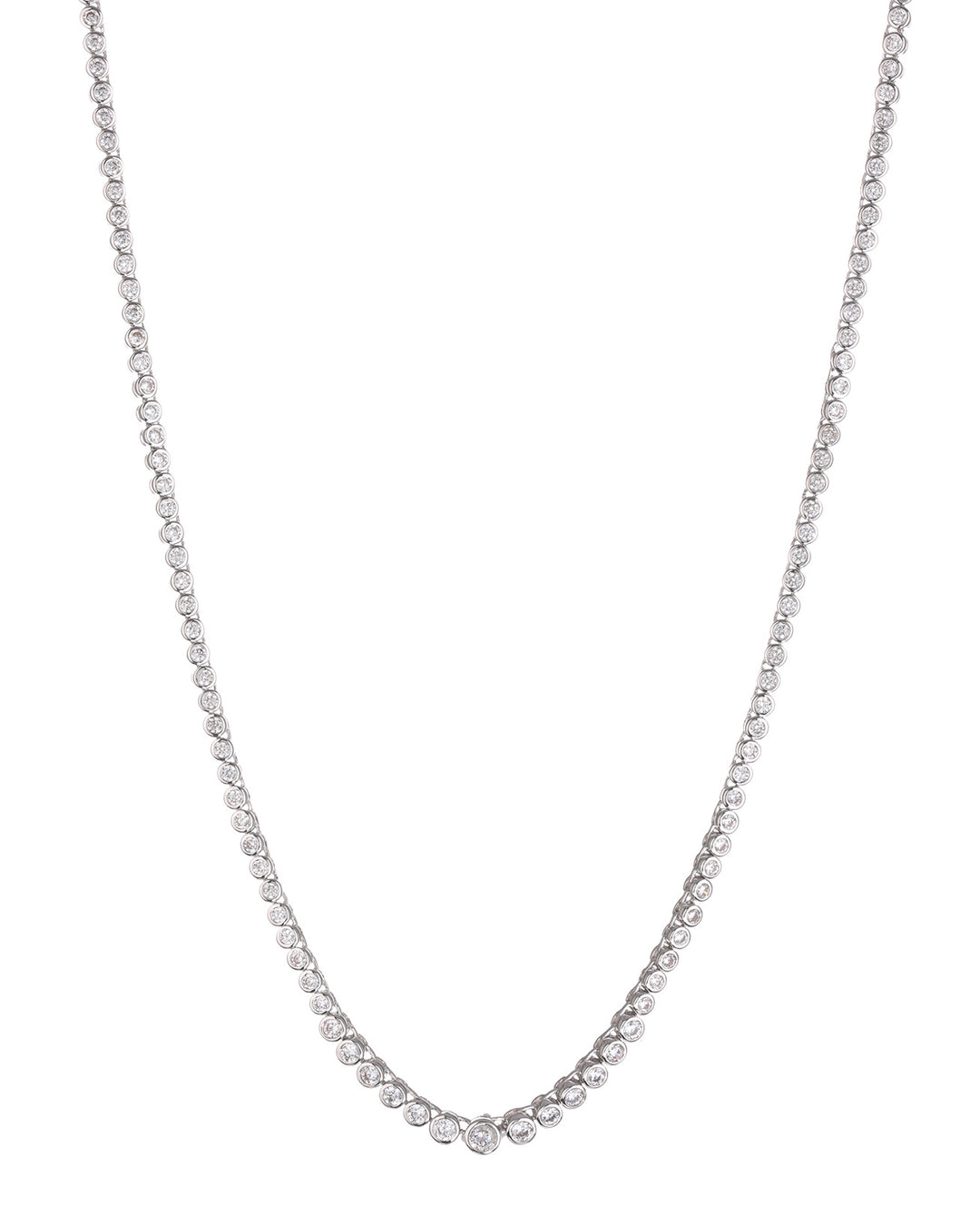 LUV AJ - Ballier Bezel Tennis Necklace in Silver