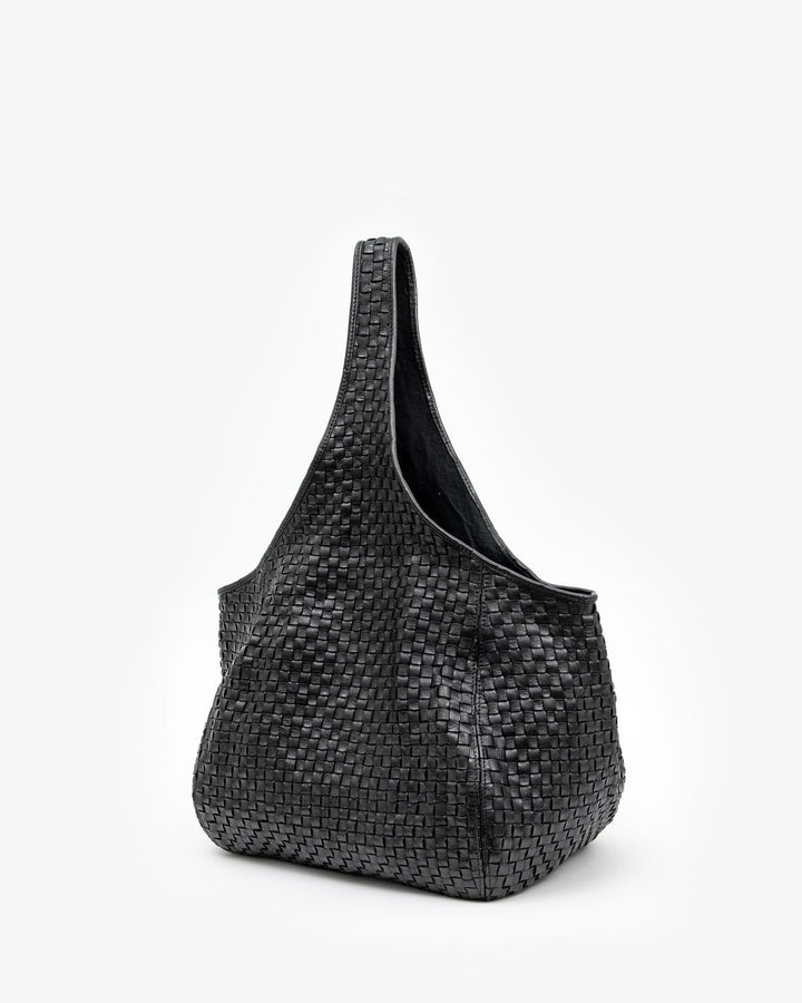 Clare V. - Bando in Black Woven Checker