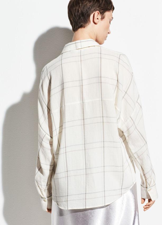Vince - Bar Plaid Popover Off White
