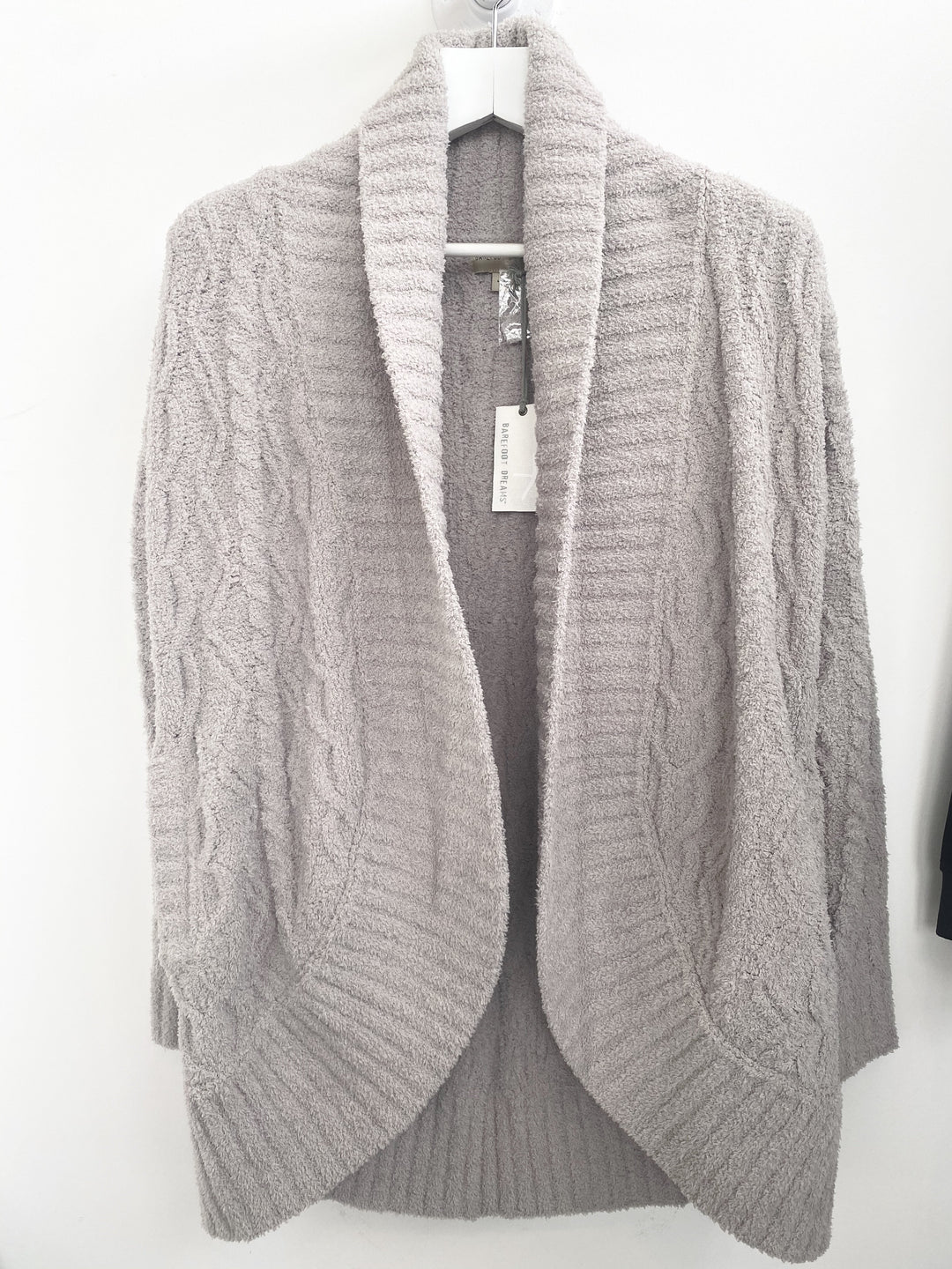 Barefoot Dreams - Cozychic Cable Shawl Cardi in Linen