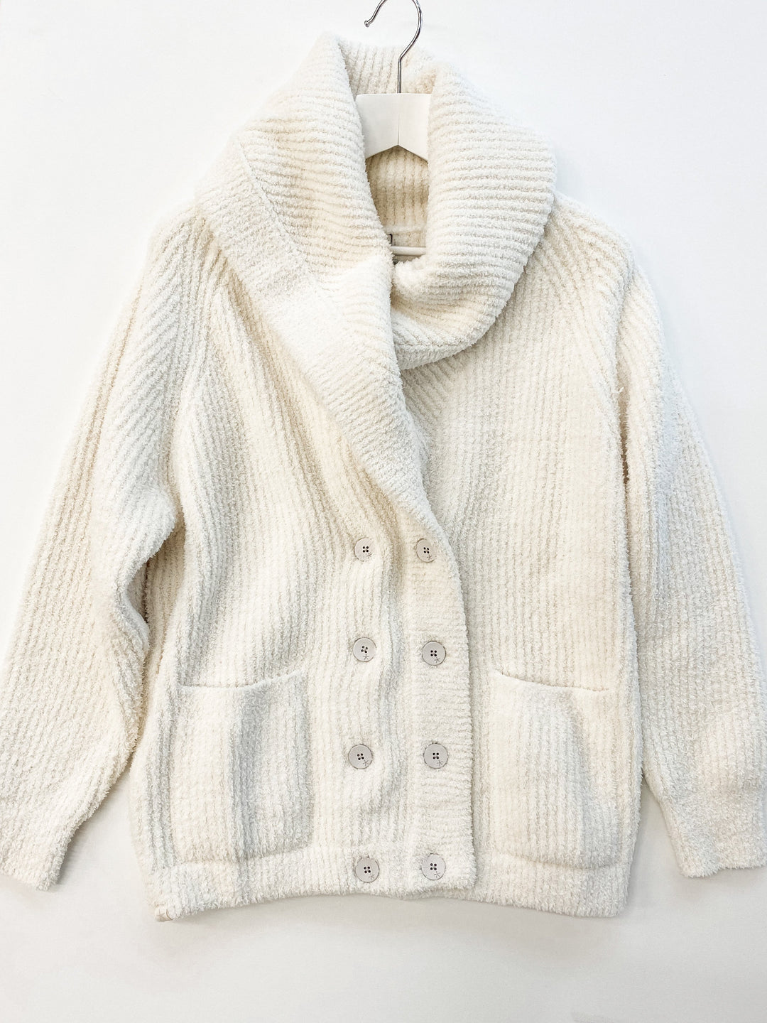 Barefoot Dreams - Cozychic Rib Button Front Cardigan in Cream Cardigans