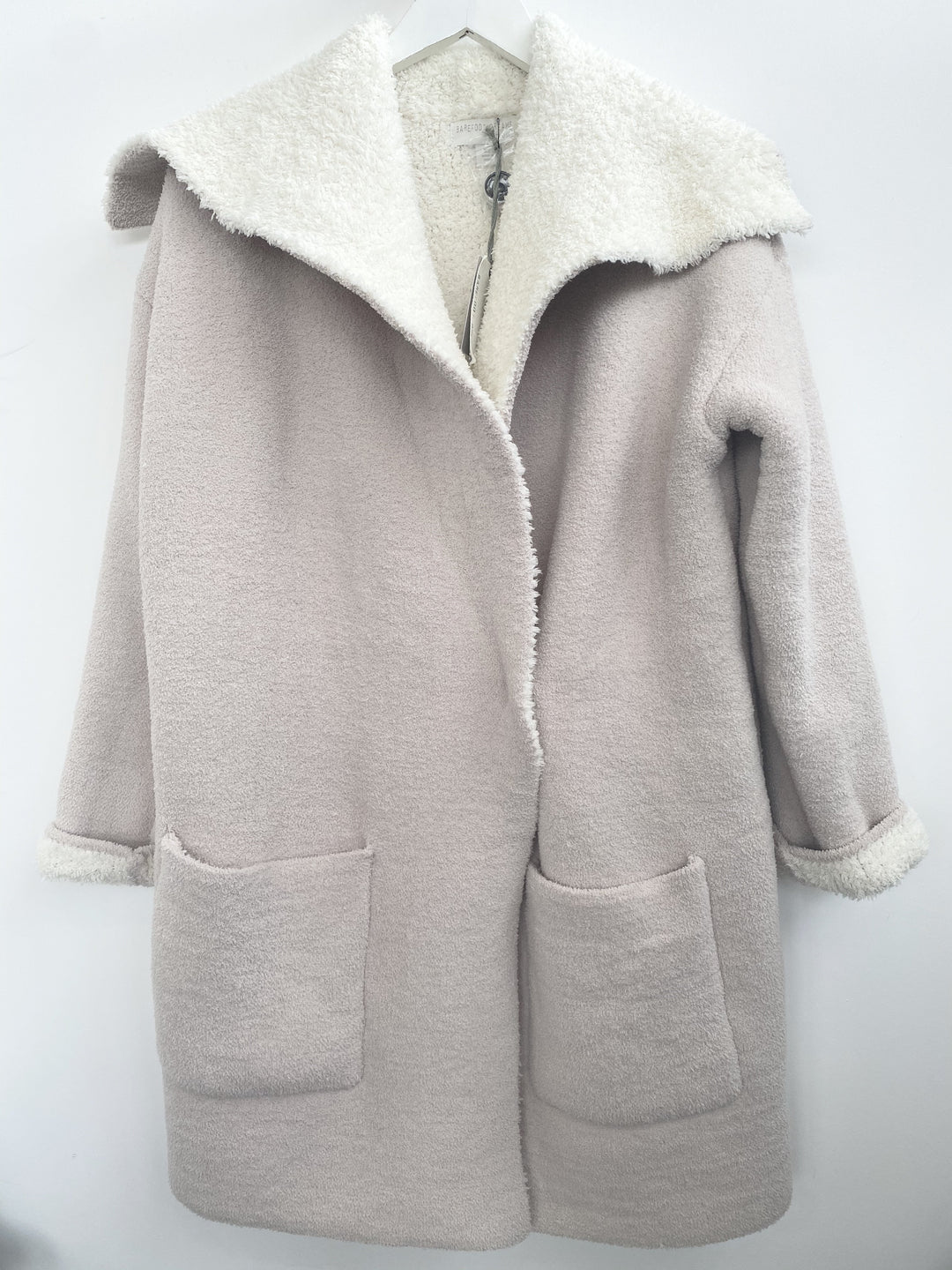 Barefoot Dreams - CozyChic Shearling Drape Car Coat in Stone Cream