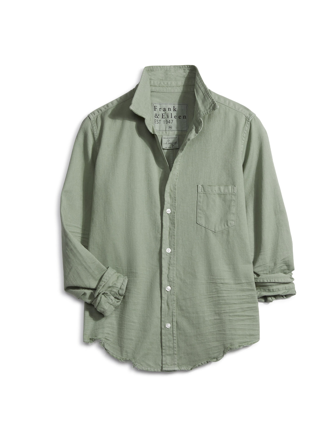 Frank & Eileen - Barry Woven Button Up in Washed Green