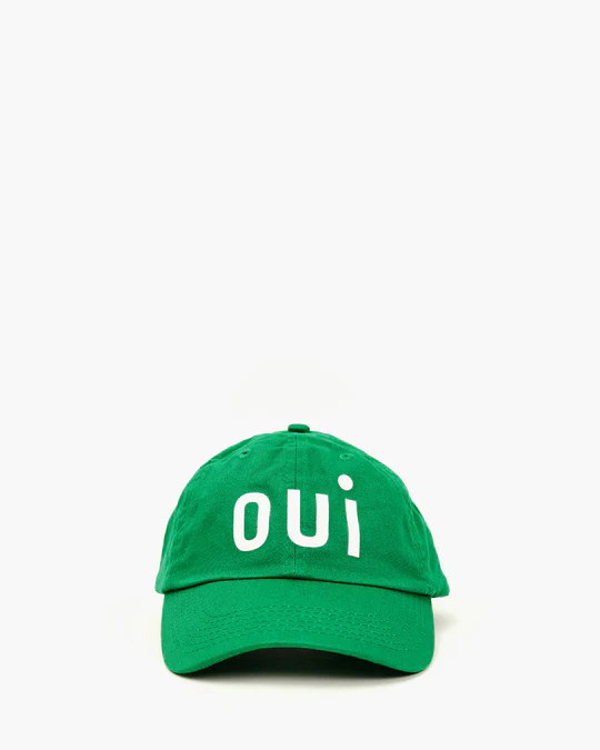 Clare V - Baseball Hat in Green w/ Oui