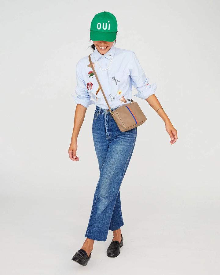 Clare V - Baseball Hat in Green w/ Oui