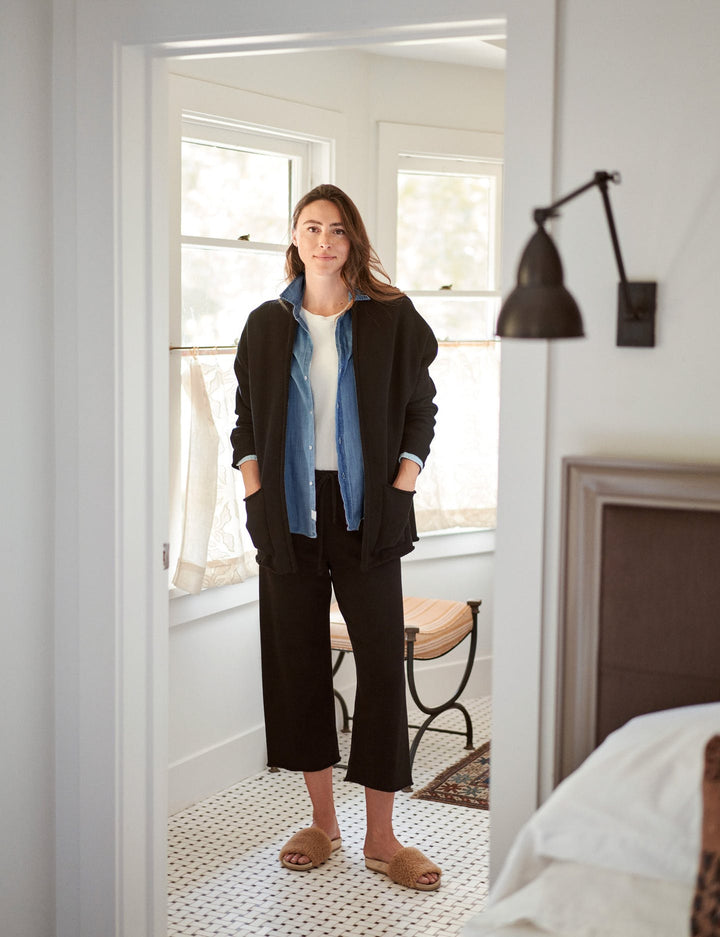 Frank & Eileen - Beach Cardigan in Black