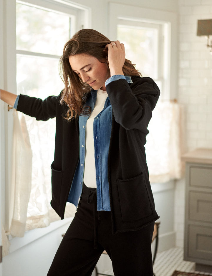 Frank & Eileen - Beach Cardigan in Black