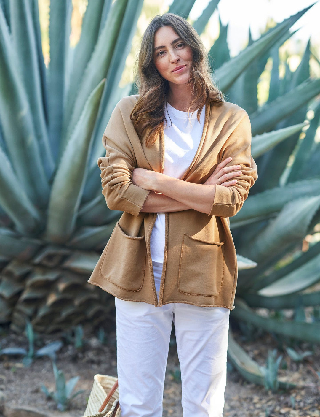 Frank & Eileen - Beach Cardigan in Camel