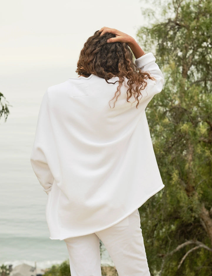 Frank & Eileen - Beach Cardigan in White