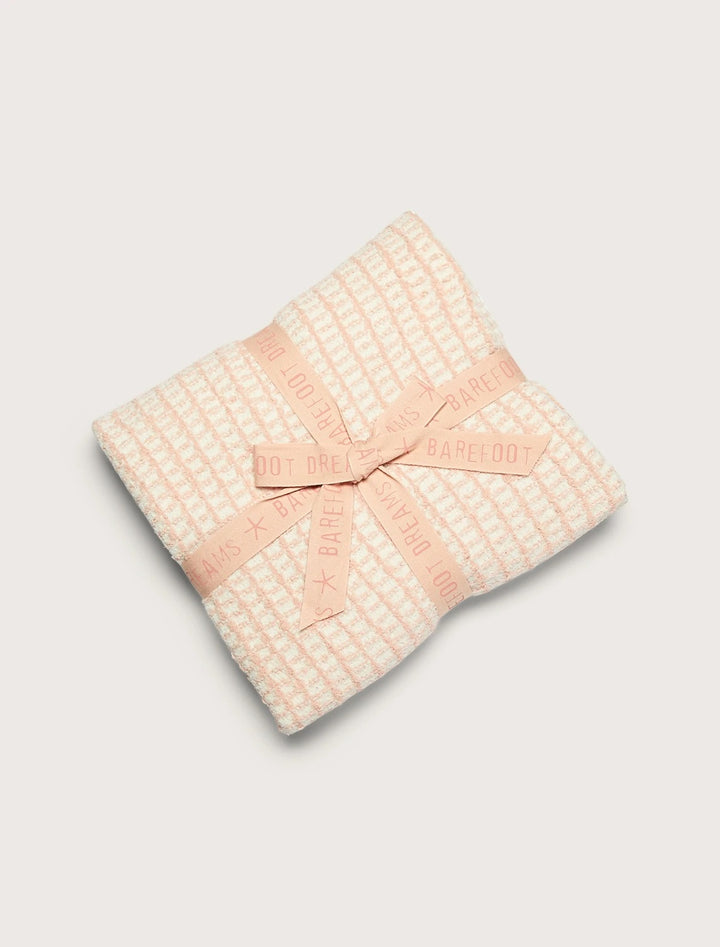 Barefoot Dreams - CozyChic Beach House Blanket in Pink Sand-Cream