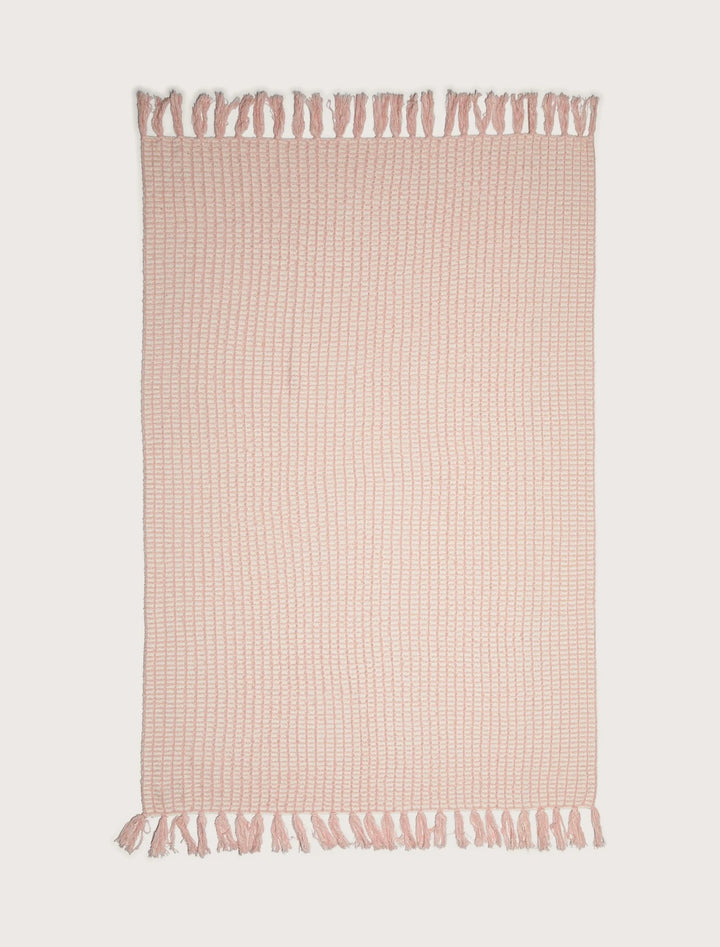 Barefoot Dreams - CozyChic Beach House Blanket in Pink Sand-Cream