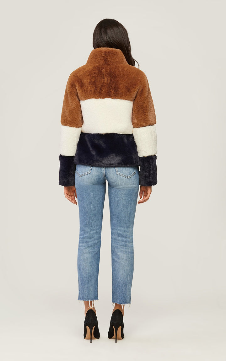 Soia & Kyo - Bea Faux Fur Coat in Multicolor Color-Block