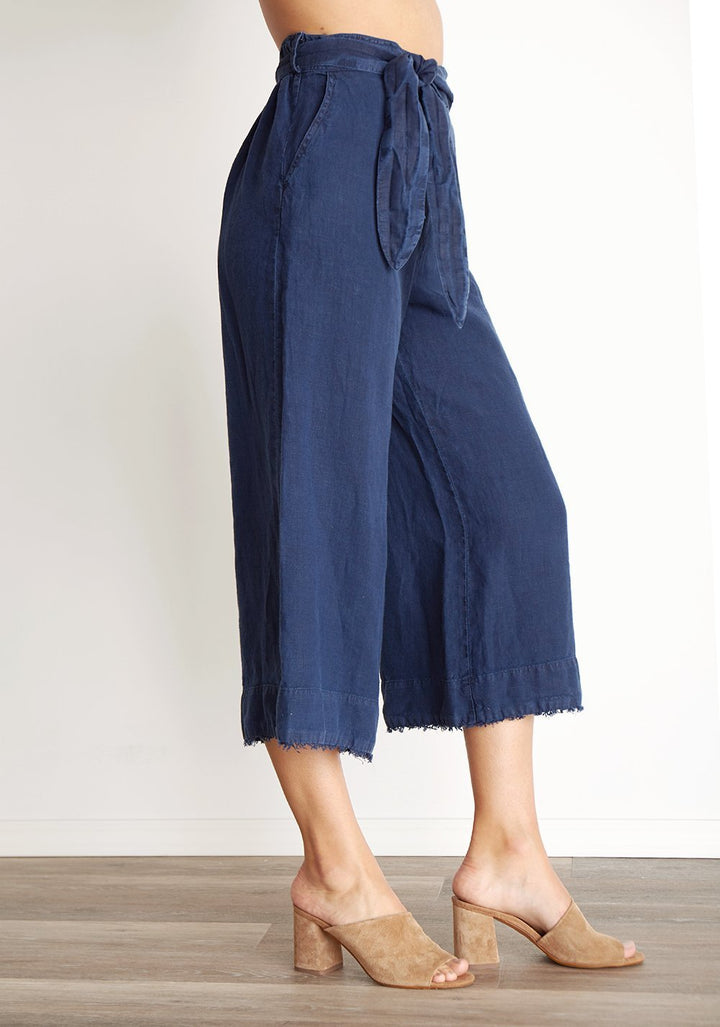 BELLA DAHL - Belted High Waisted Crop Pant in Navy Night