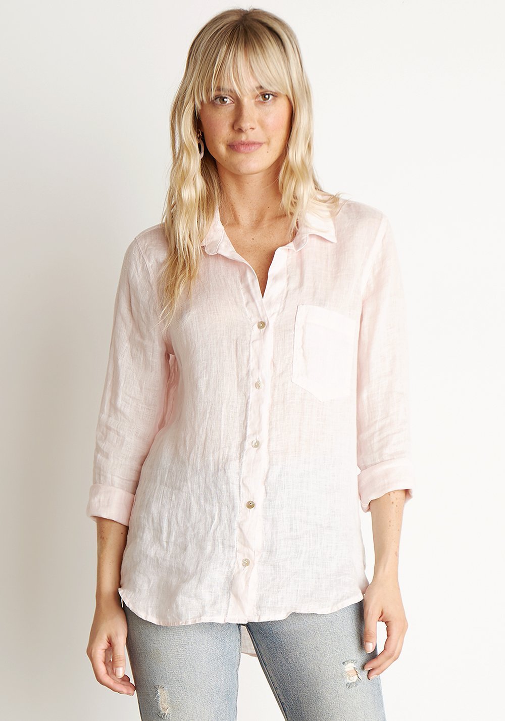 BELLA DAHL - Pocket Button Down in Barely Pink