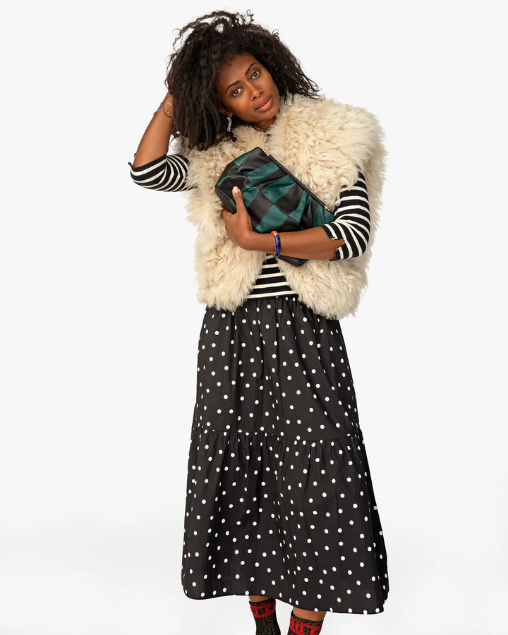 Clare V - Belle in Black & Deep Sea Nappa Patchwork