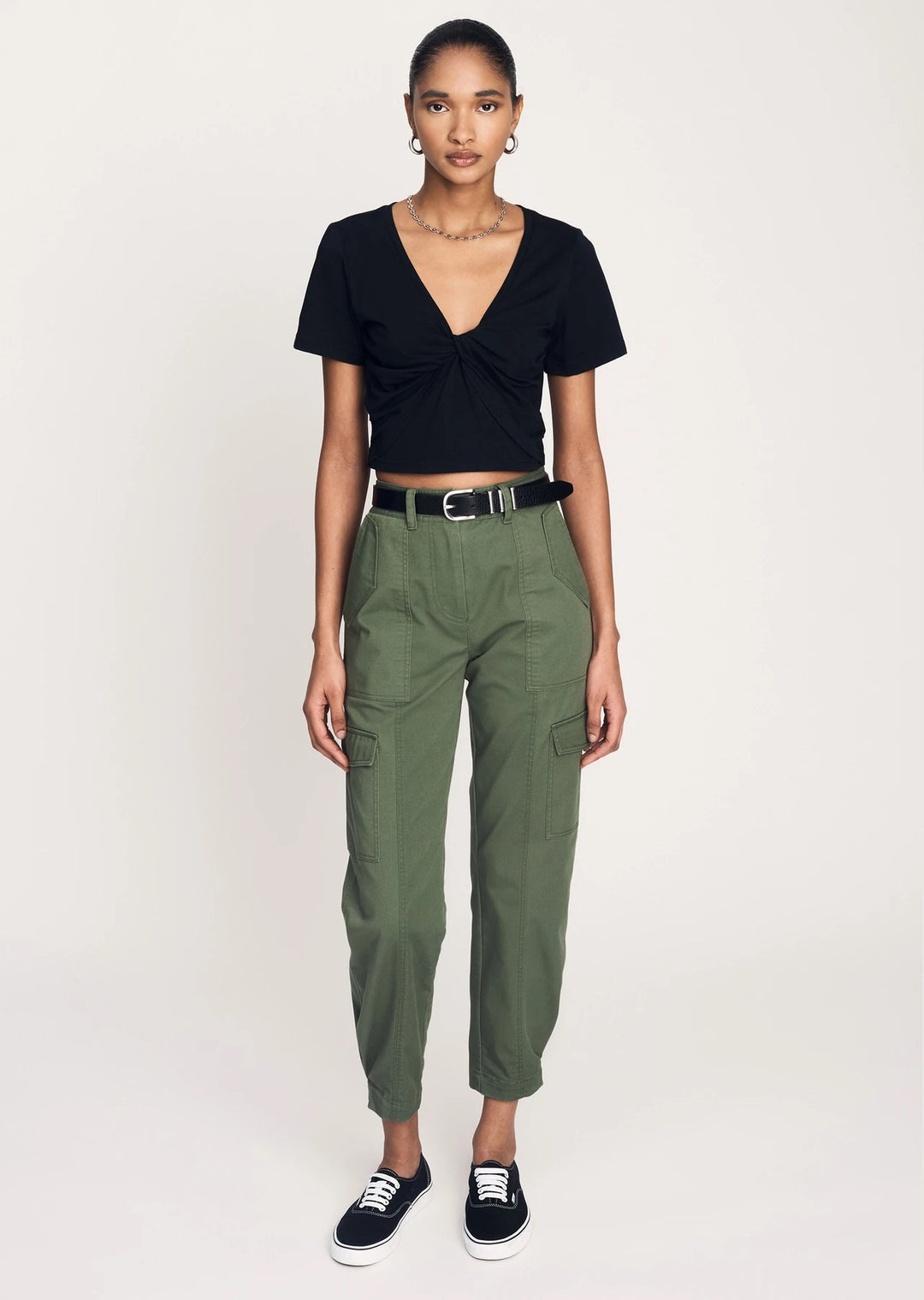 Derek Lam 10 Crosby - Belle Twist Front Top in Black