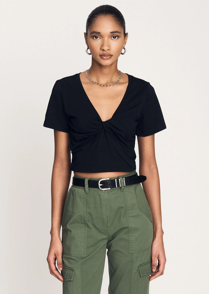 Derek Lam 10 Crosby - Belle Twist Front Top in Black