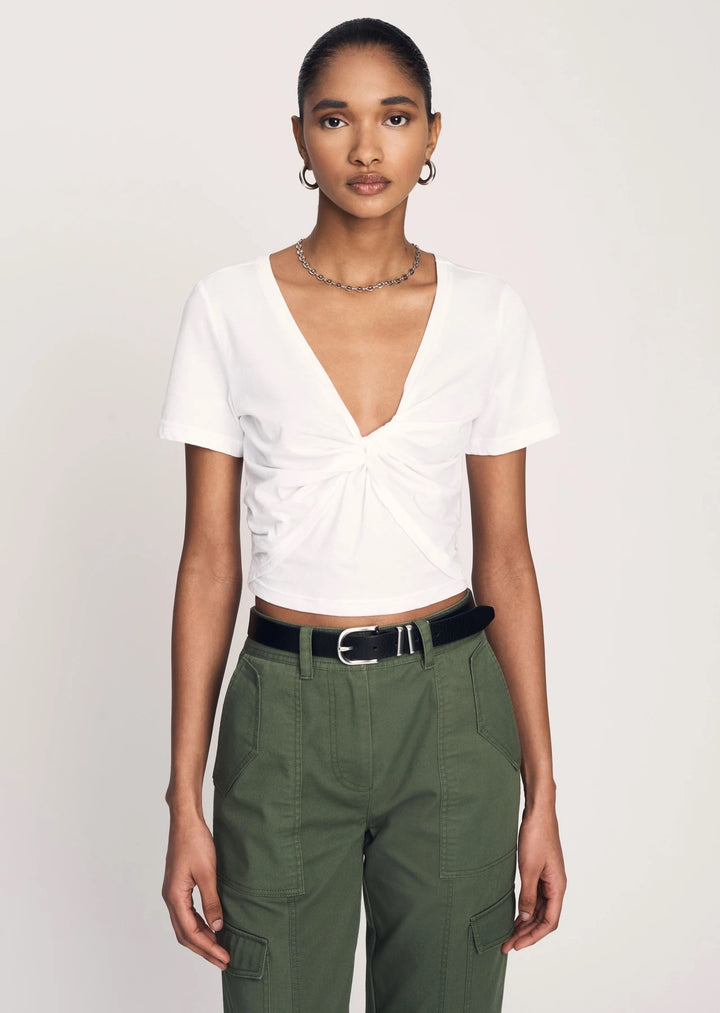 Derek Lam 10 Crosby - Belle Twist Front Top in Optic White