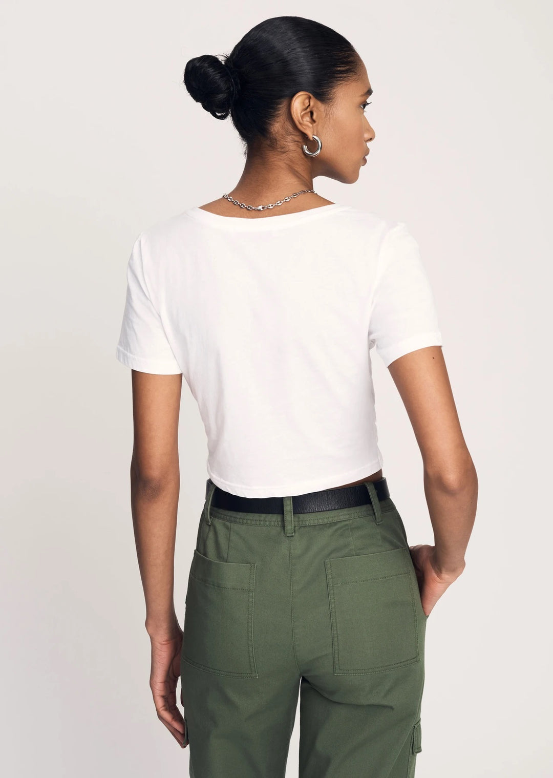 Derek Lam 10 Crosby - Belle Twist Front Top in Optic White Tops