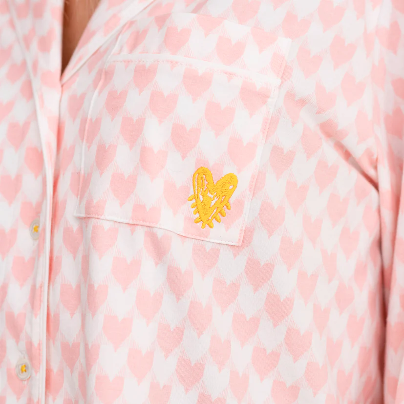Kerri Rosenthal - Betty Pajama Set Heart in Check Blossom