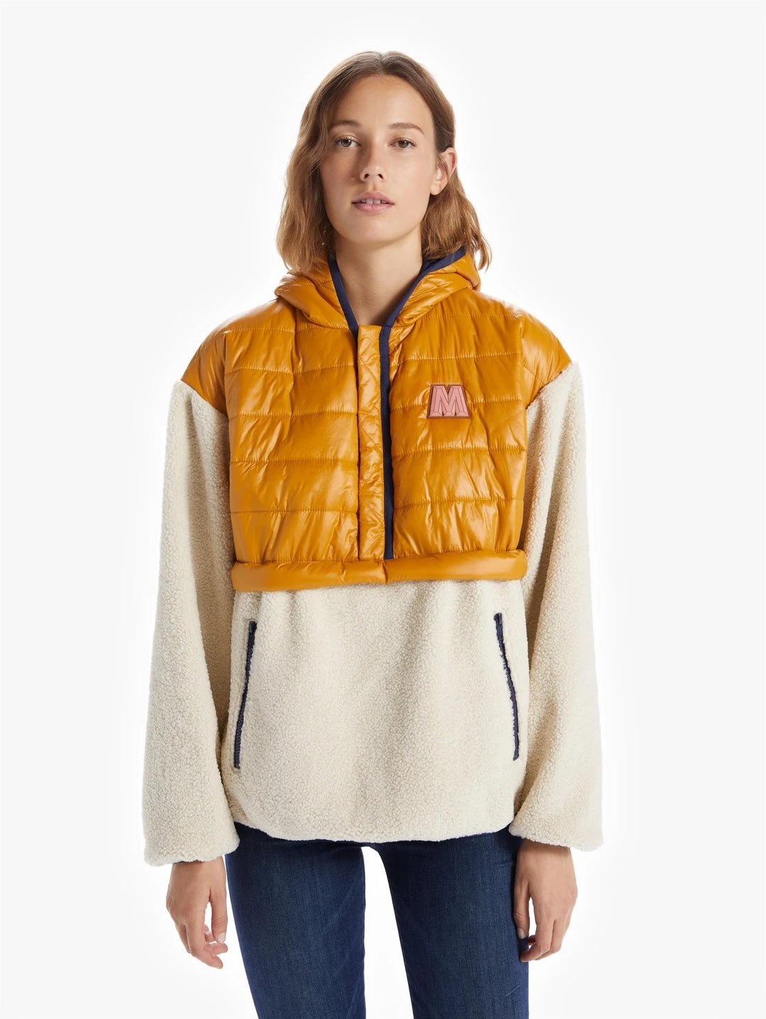 Mother - The Sher-Puff Zip Pullover in Inka Gold Beyond The Summi
