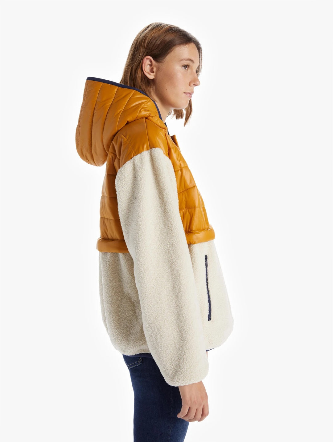 Mother - The Sher-Puff Zip Pullover in Inka Gold Beyond The Summi