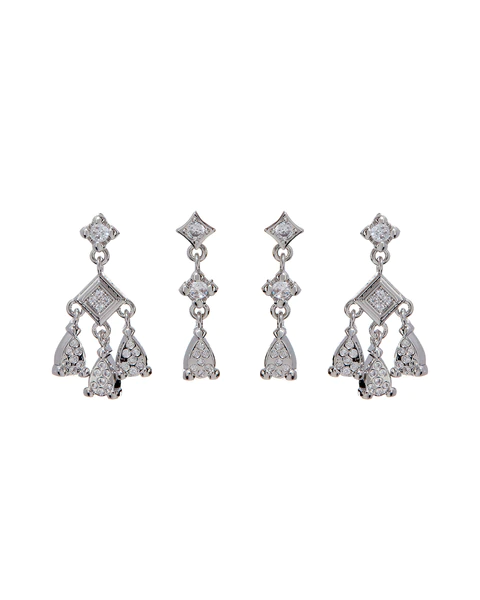Luv AJ - Bezel Charm Studs Set in Silver
