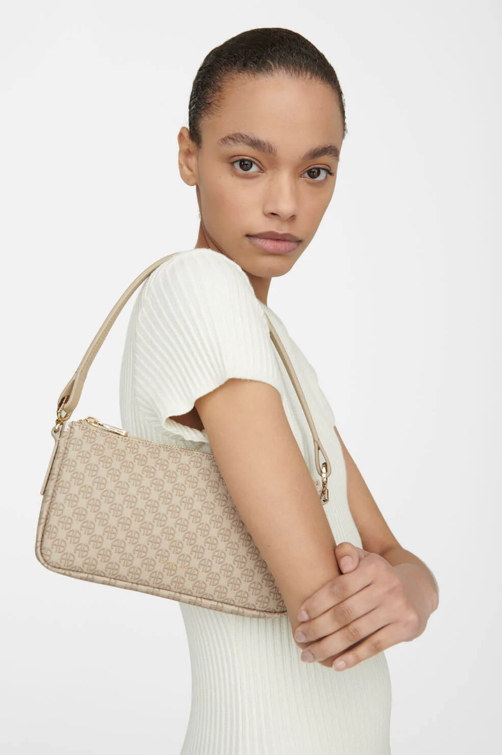 Anine Bing - Bianca Bag in Beige Monogram