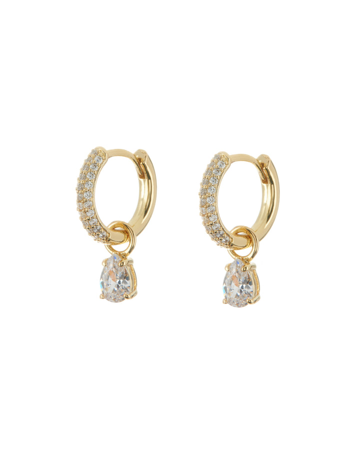 LUV AJ - Bianca Stone Pave Huggies in Gold