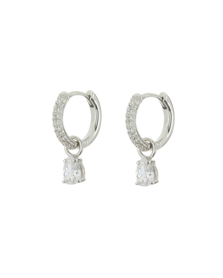 LUV AJ - Bianca Stone Pave Huggies in Silver